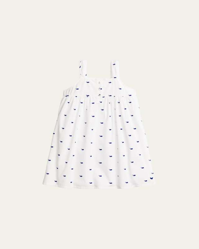 Kid's Charlotte Whales Print Sleeveless Nightgown, Size 6M-14